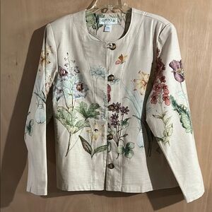 Orvis Cream Blazer With Floral Print